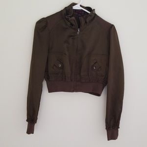 Crop top bomber jacket